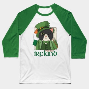 Ireland Tuxedo Cat Baseball T-Shirt